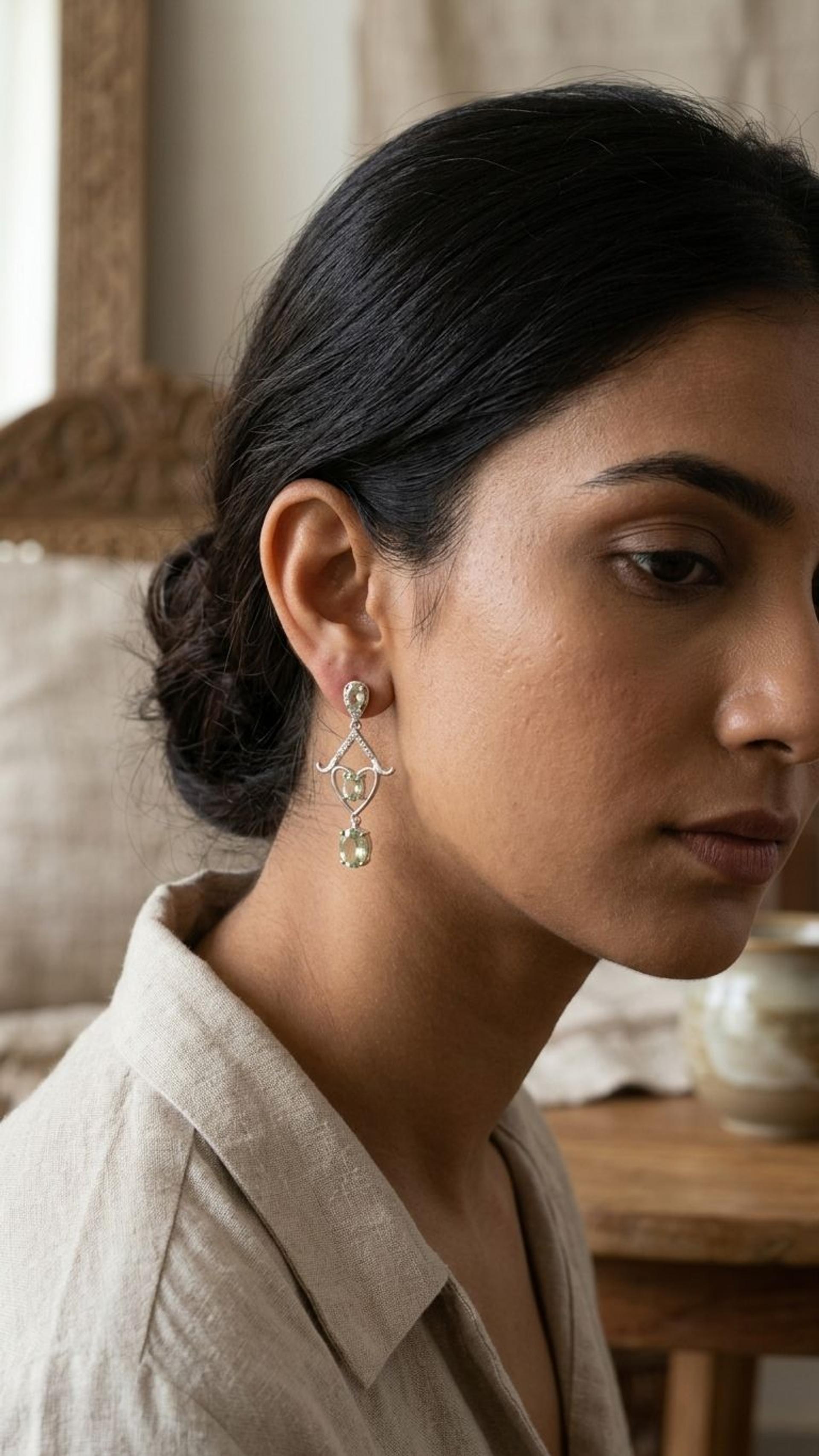 Tourmaline Earrings view 2 — Earrings in 92.5 Sterling Silver
