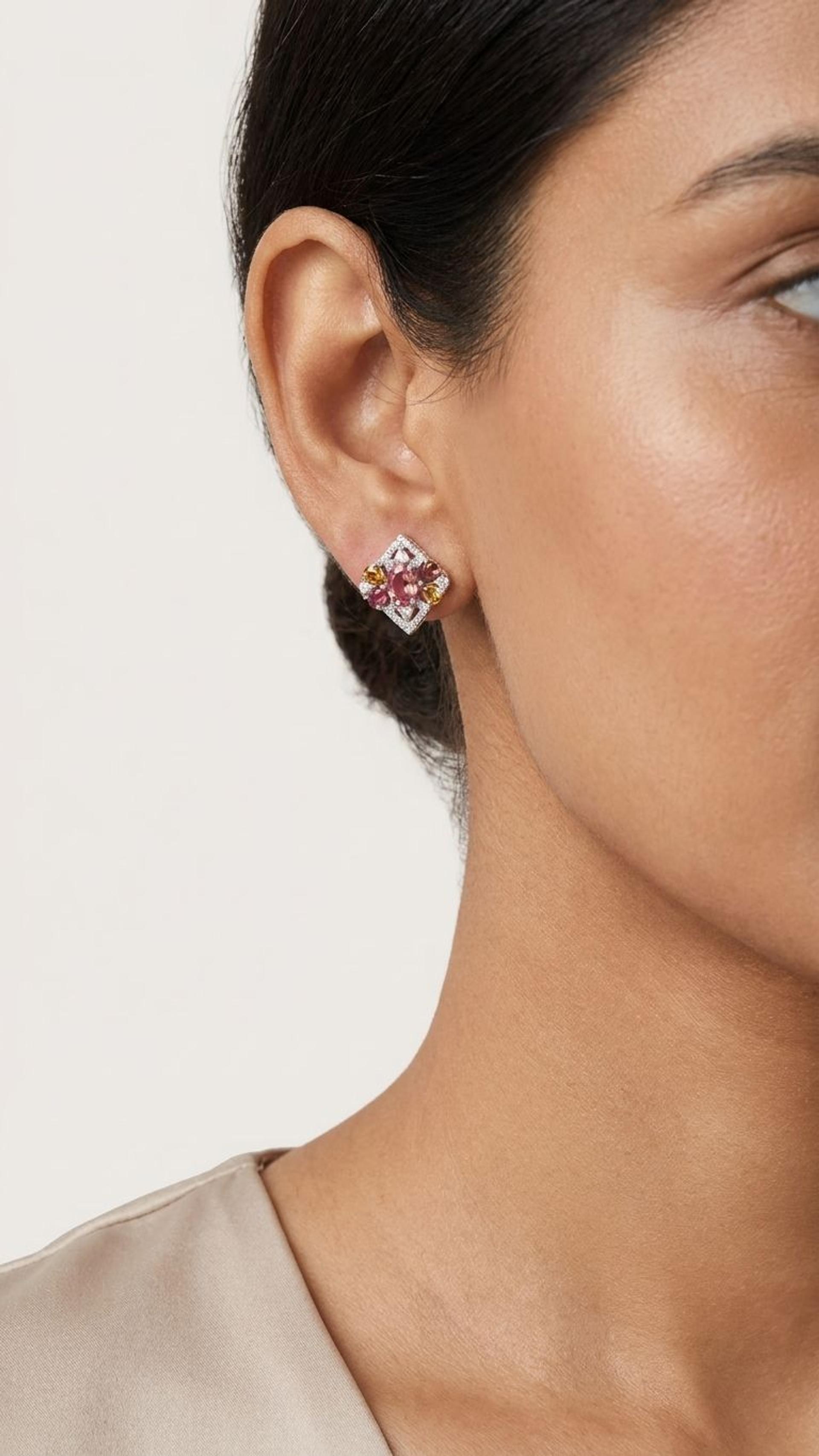 Tourmaline Stud view 3 — Studs in 92.5 Sterling Silver