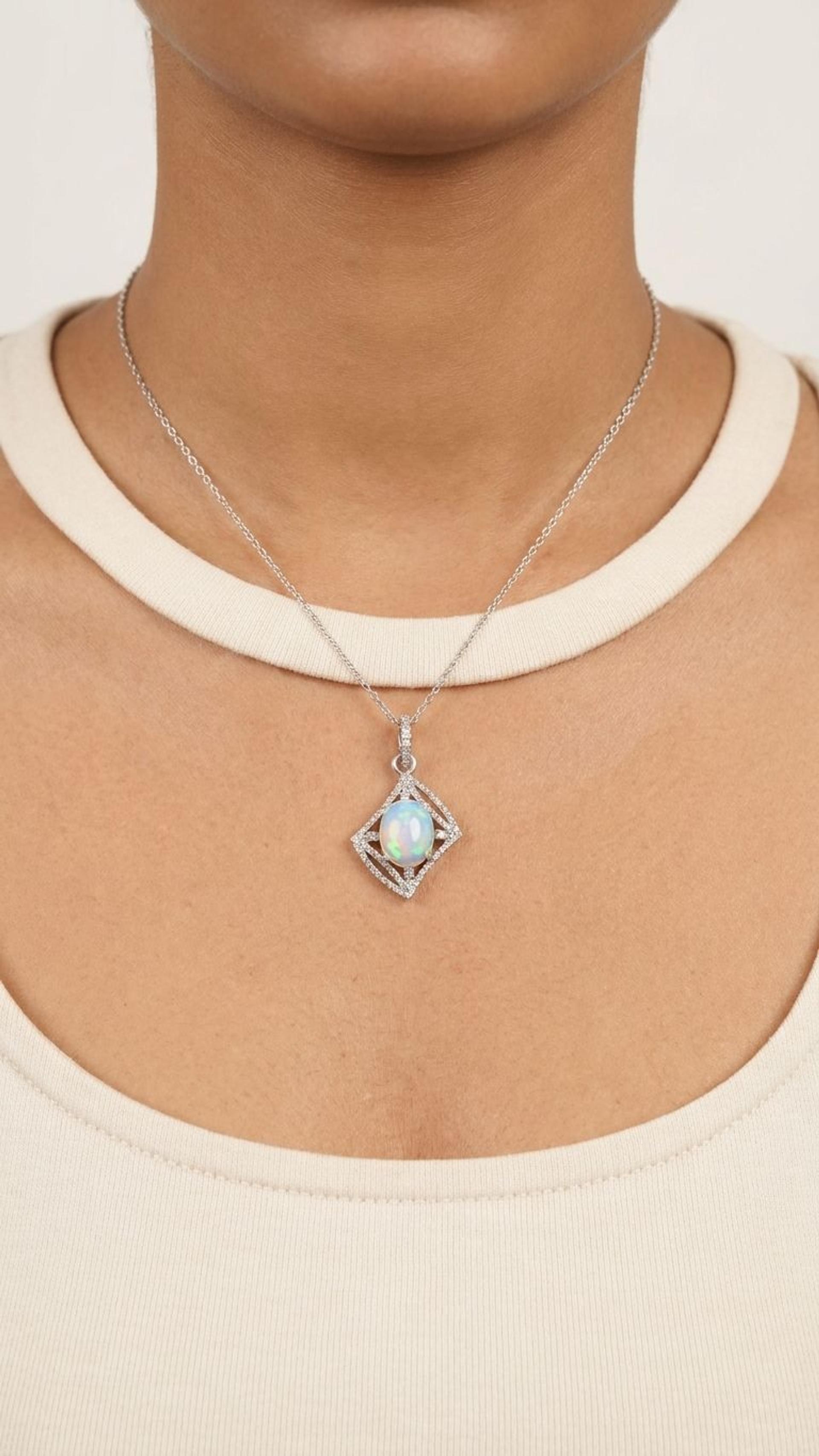Opal Pendant view 4 — Pendants in 92.5 Sterling Silver