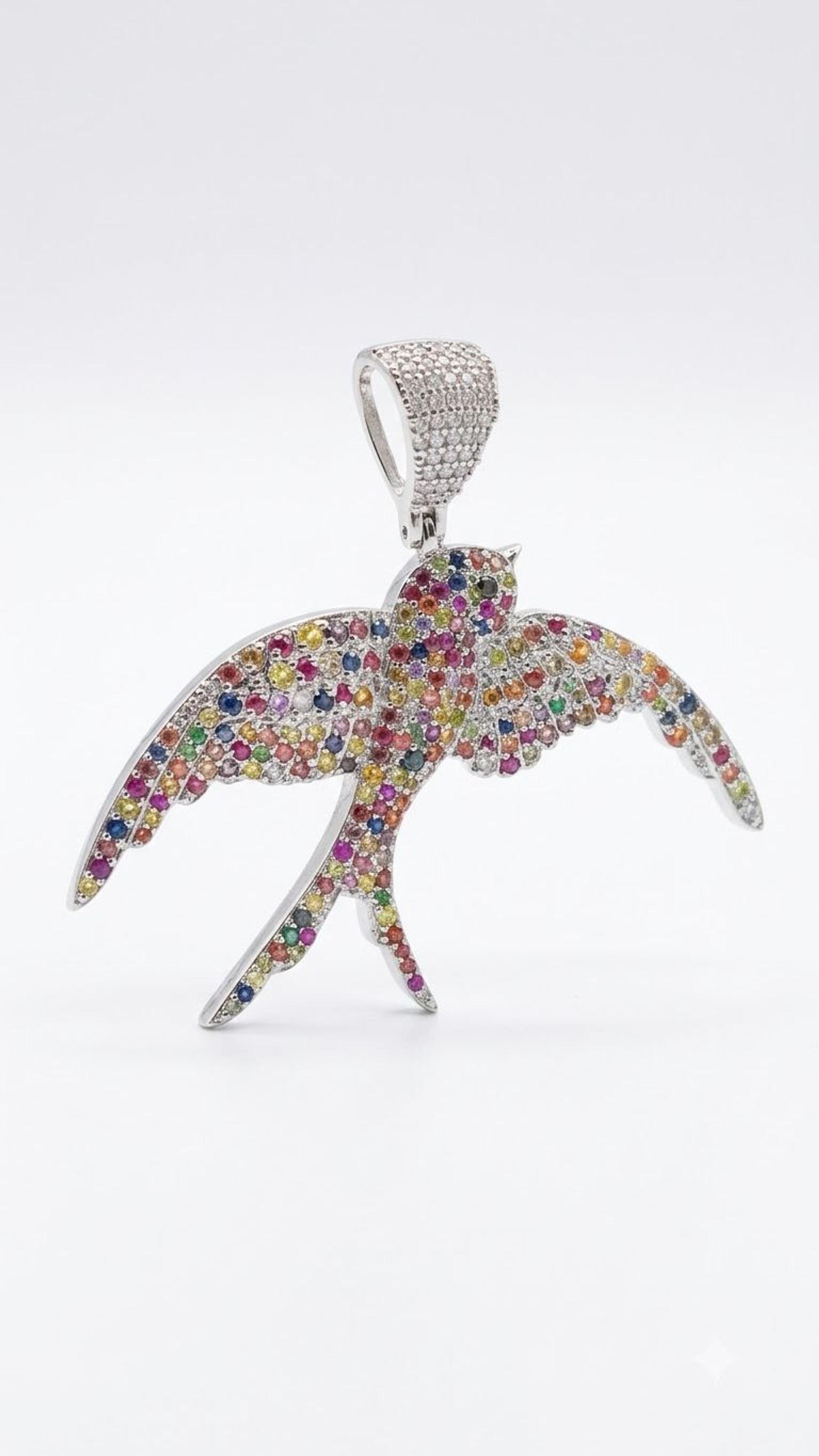 Multi Sapphire Pendant view 2 — Pendants in 92.5 Sterling Silver