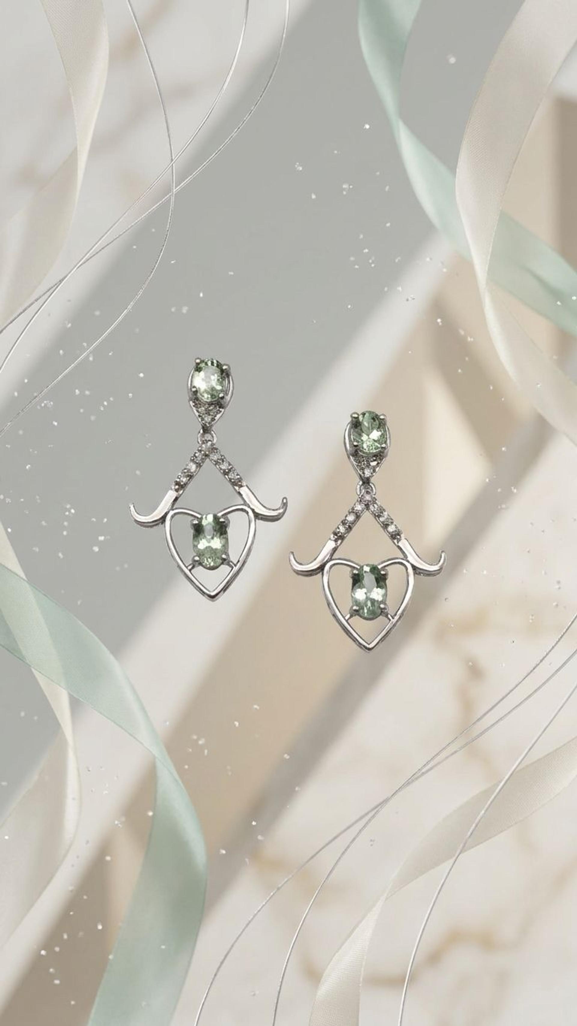 Tourmaline Tourmaline Earrings in 92.5 Sterling Silver — Surya Jewellers Jaipur