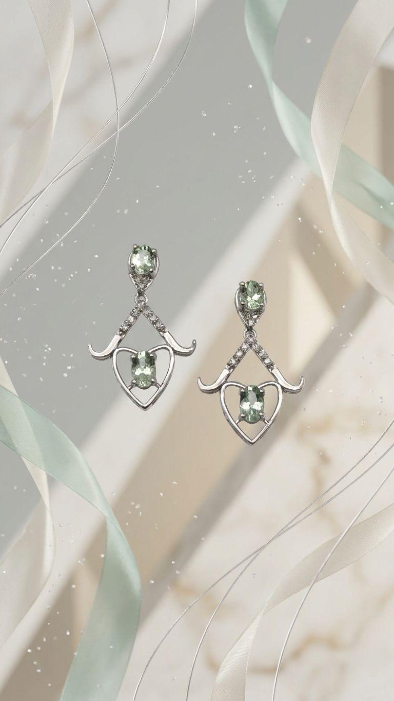 Tourmaline Tourmaline Earrings in 92.5 Sterling Silver — Surya Jewellers Jaipur