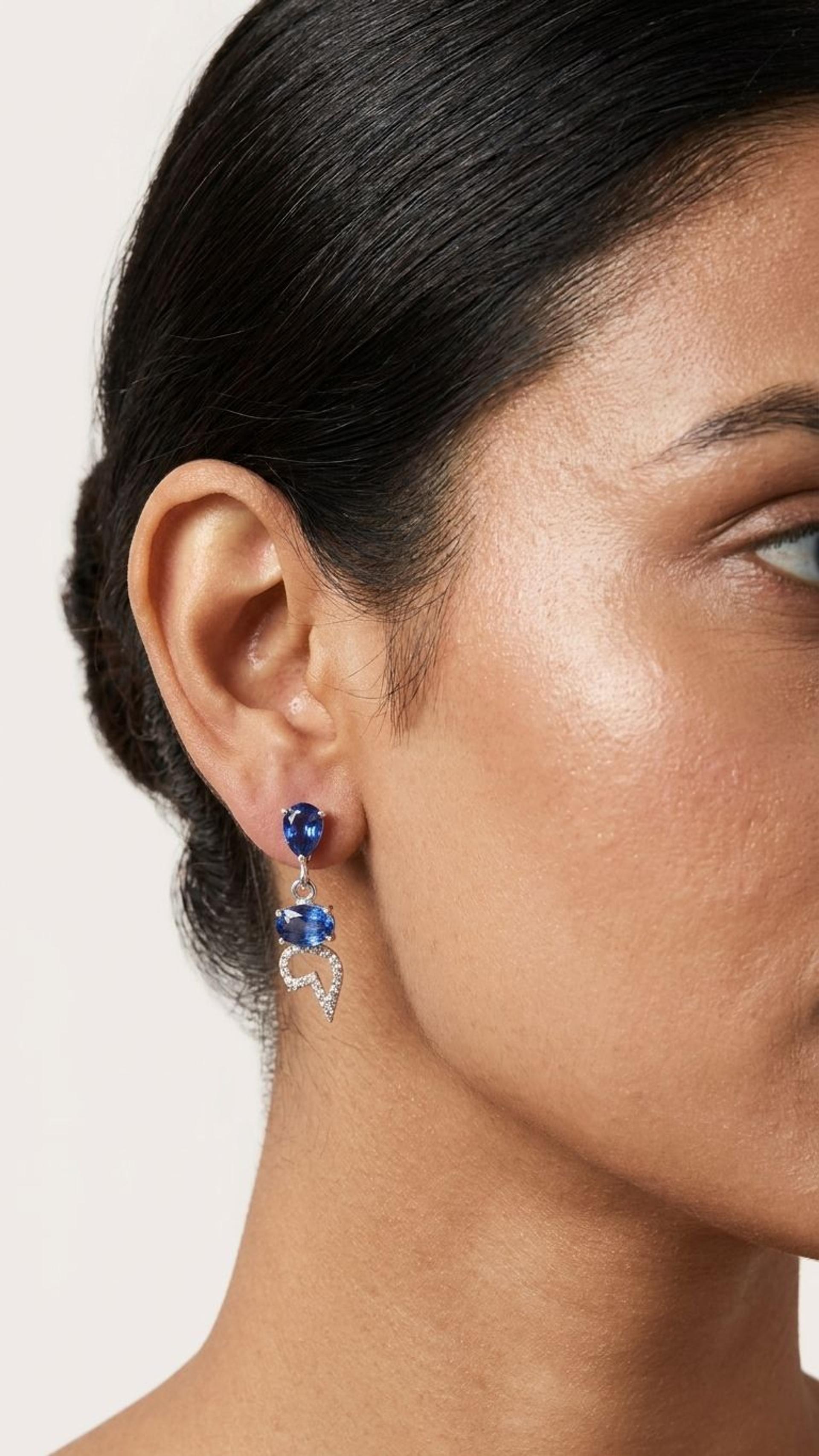 Kyanite Kyanite Earrings in 92.5 Sterling Silver — Surya Jewellers Jaipur