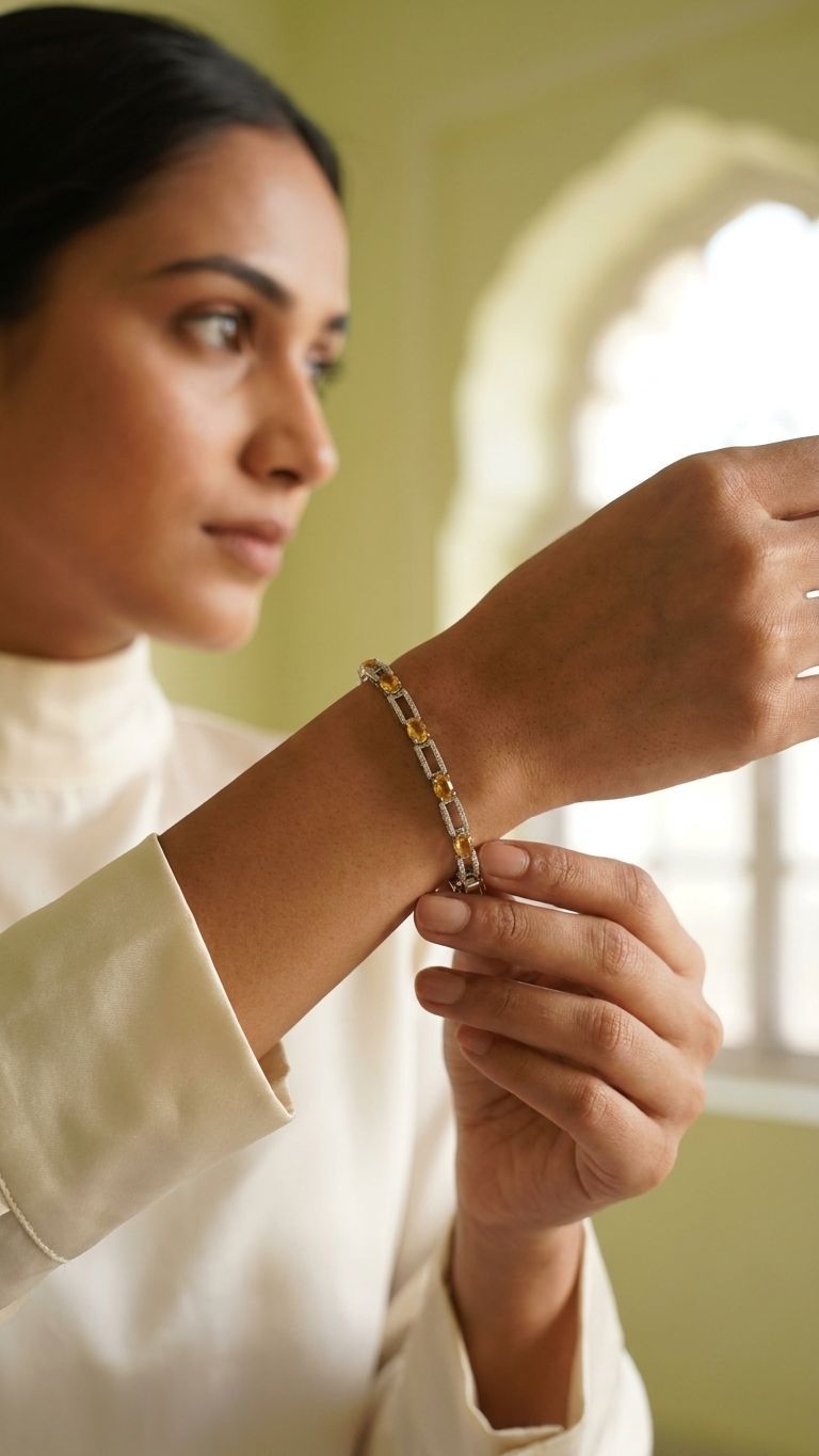 Multi Sapphire Bracelet view 3 — Bracelets in 92.5 Sterling Silver