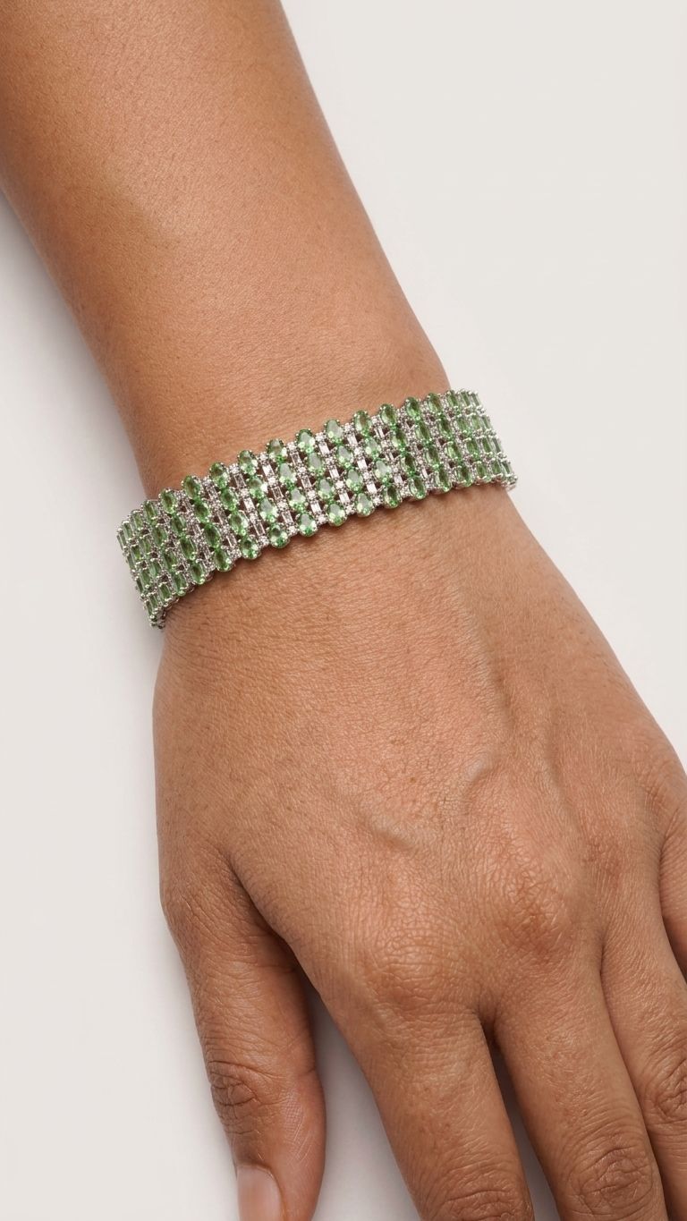 Tsavorite Bracelet view 2 — Bracelets in 92.5 Sterling Silver