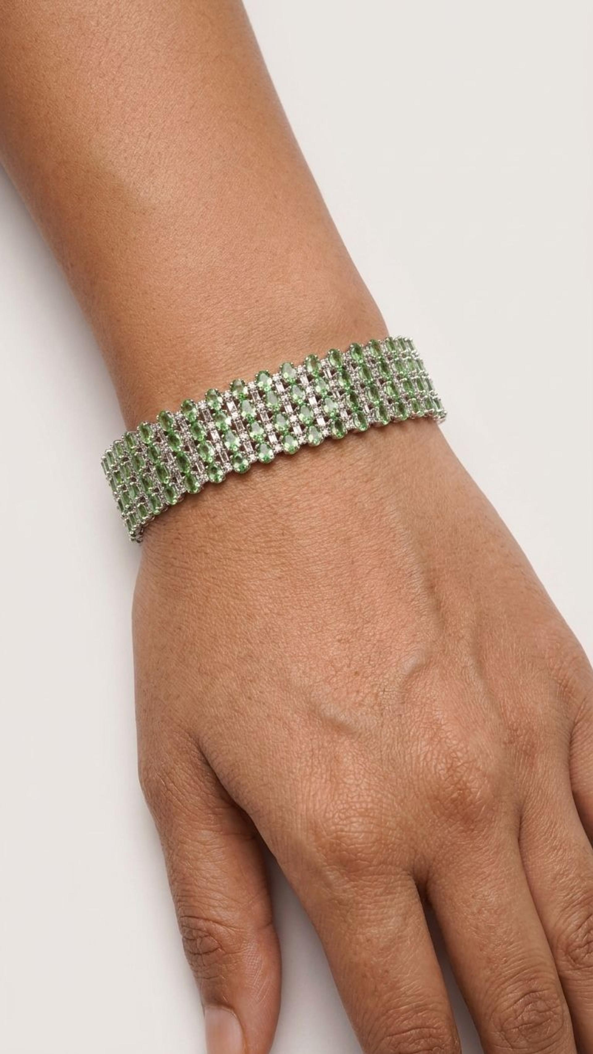 Tsavorite Bracelet view 2 — Bracelets in 92.5 Sterling Silver