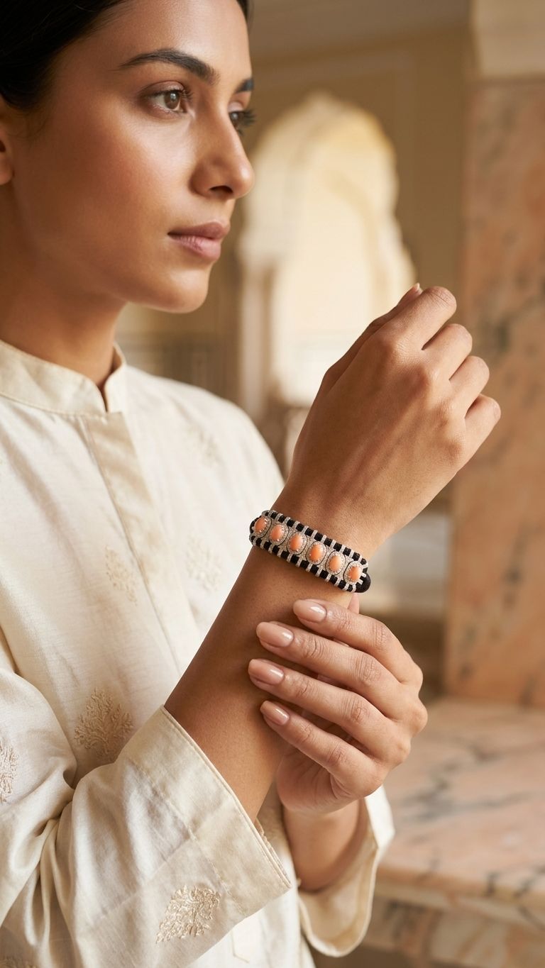 Coral Bracelet view 2 — Bracelets in 92.5 Sterling Silver