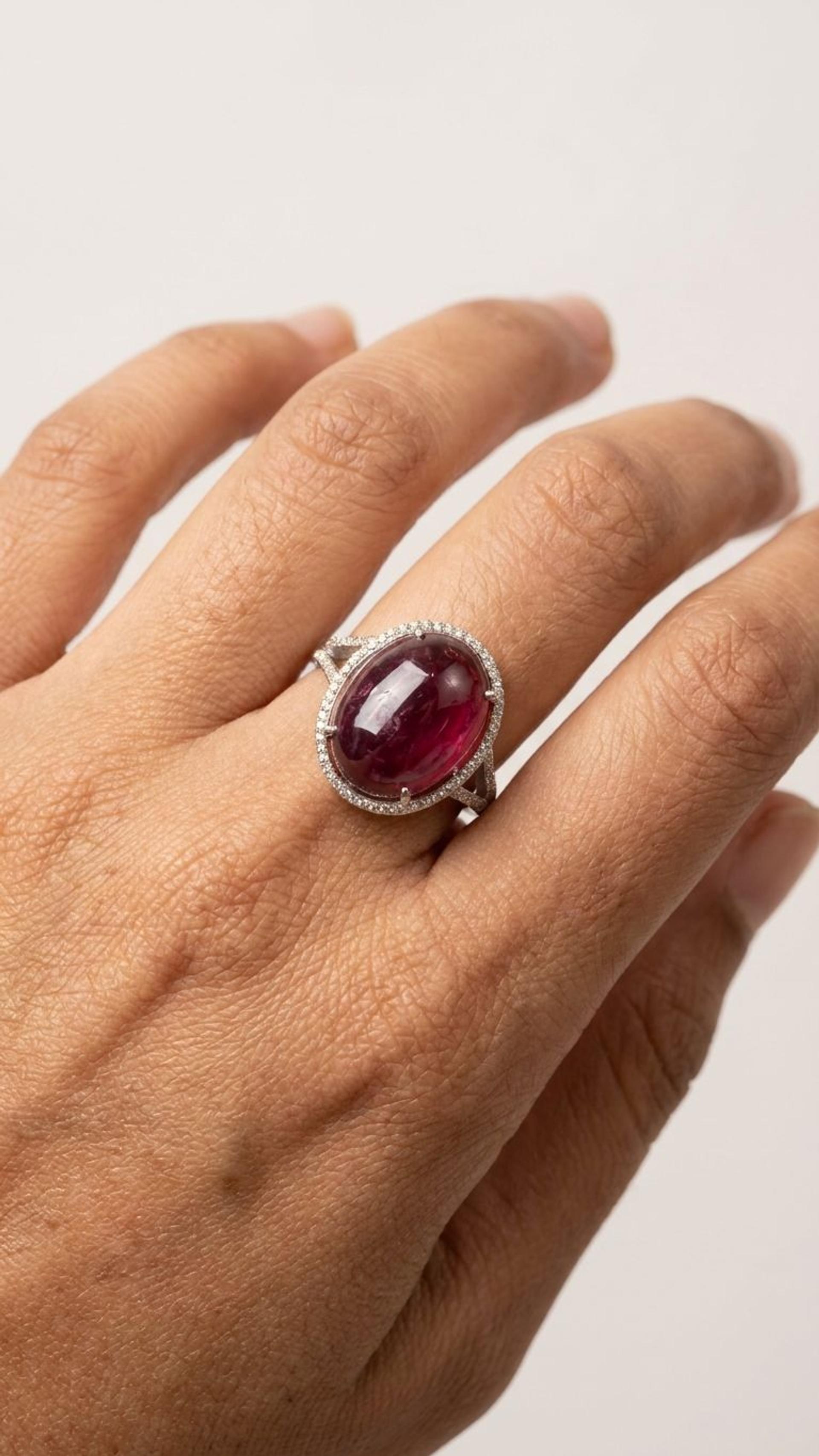 Tourmaline Ring view 3 — Rings in 92.5 Sterling Silver