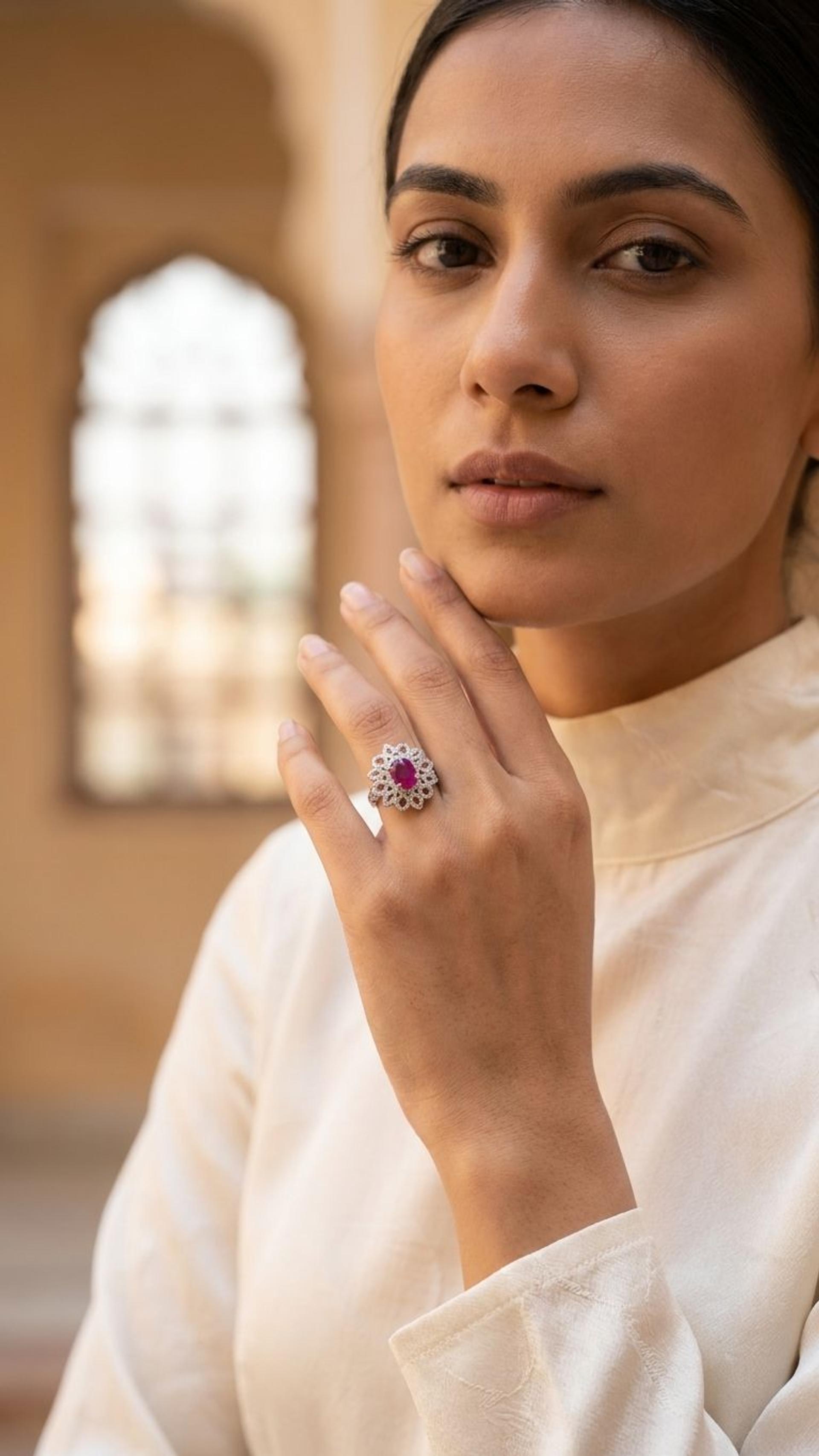 No Heat Ruby Ring view 3 — Rings in 92.5 Sterling Silver