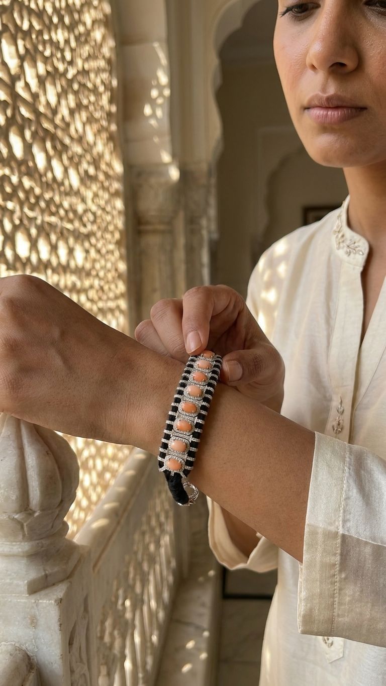 Coral Bracelet view 3 — Bracelets in 92.5 Sterling Silver