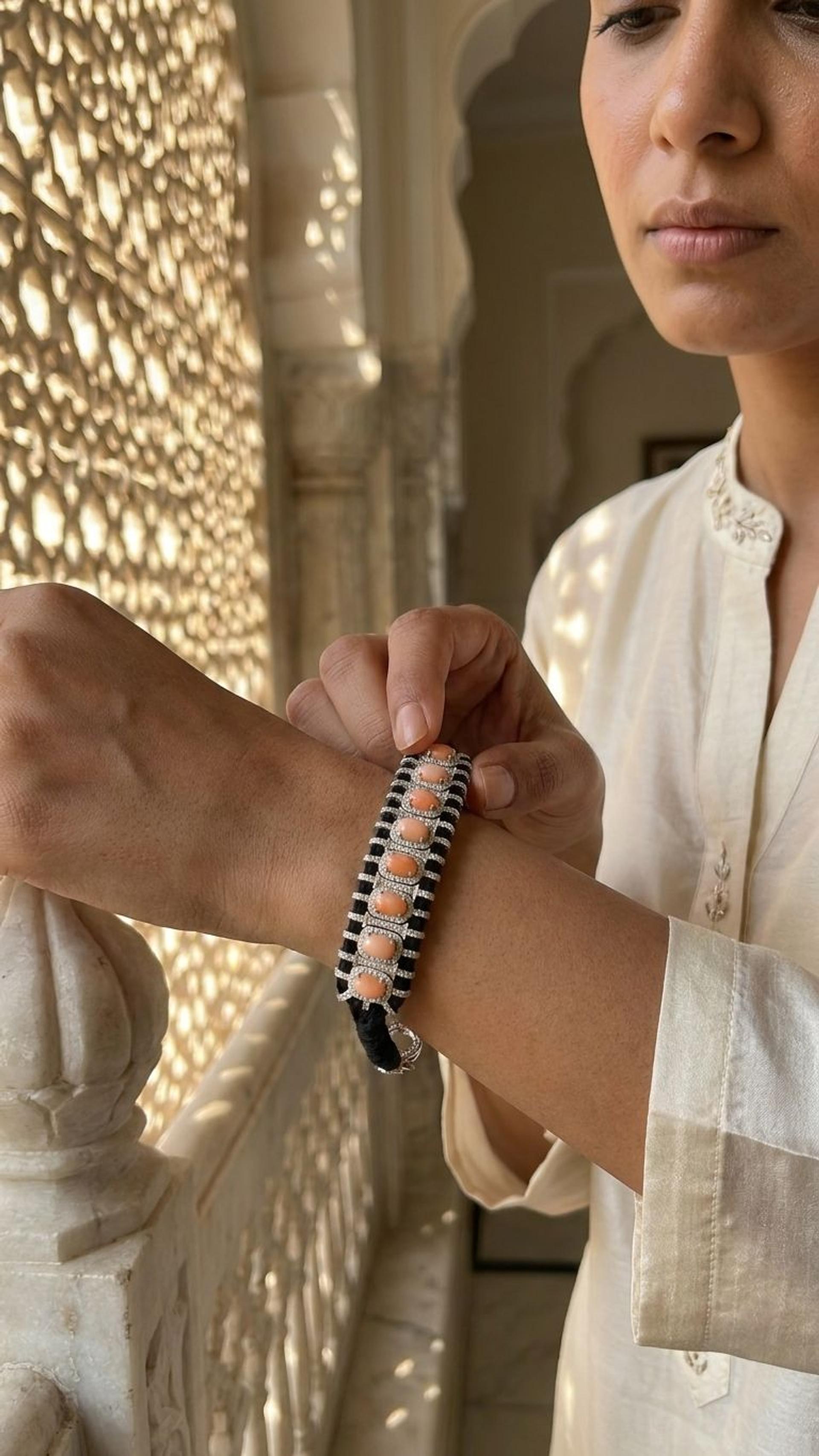 Coral Bracelet view 3 — Bracelets in 92.5 Sterling Silver
