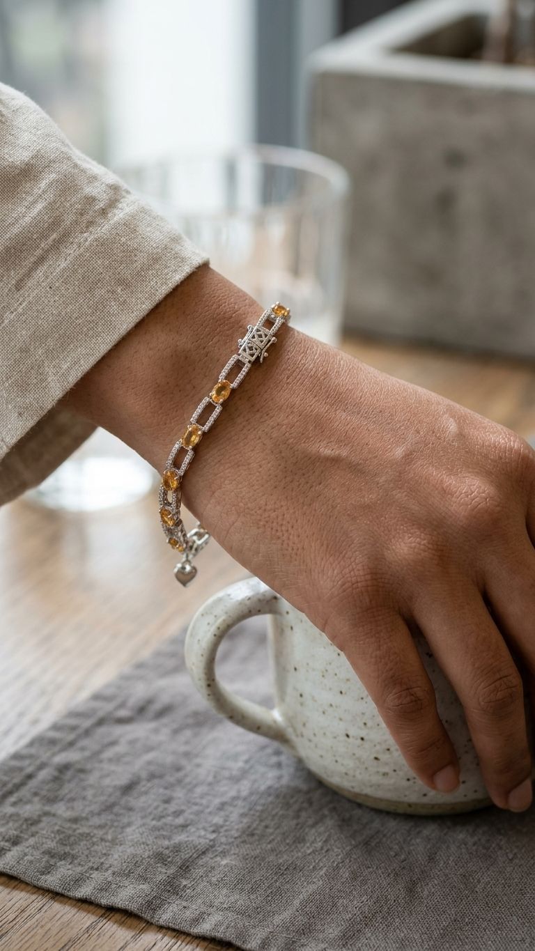 Multi Sapphire Bracelet view 2 — Bracelets in 92.5 Sterling Silver