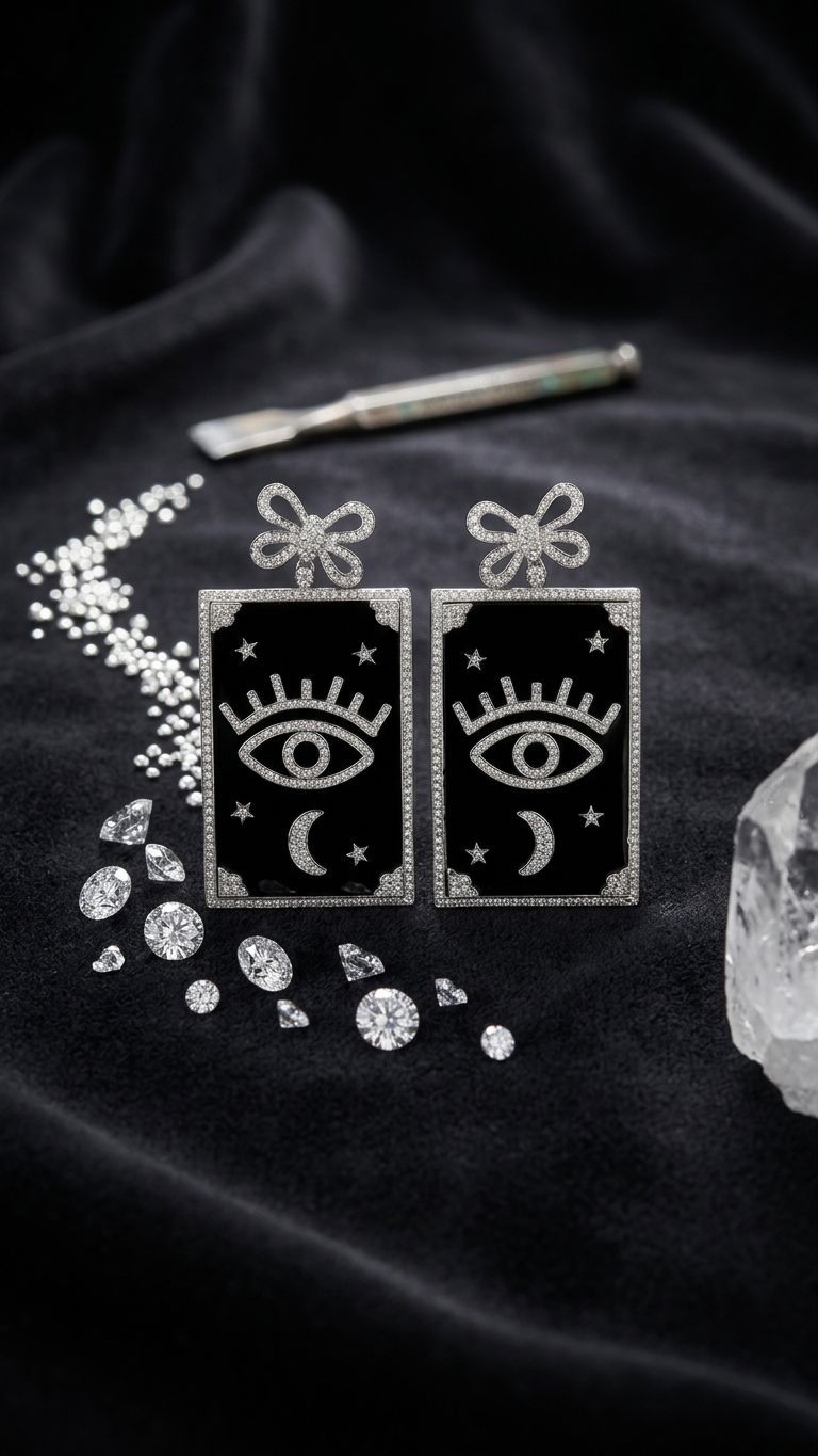 Onyx Earrings view 4 — Earrings in 92.5 Sterling Silver