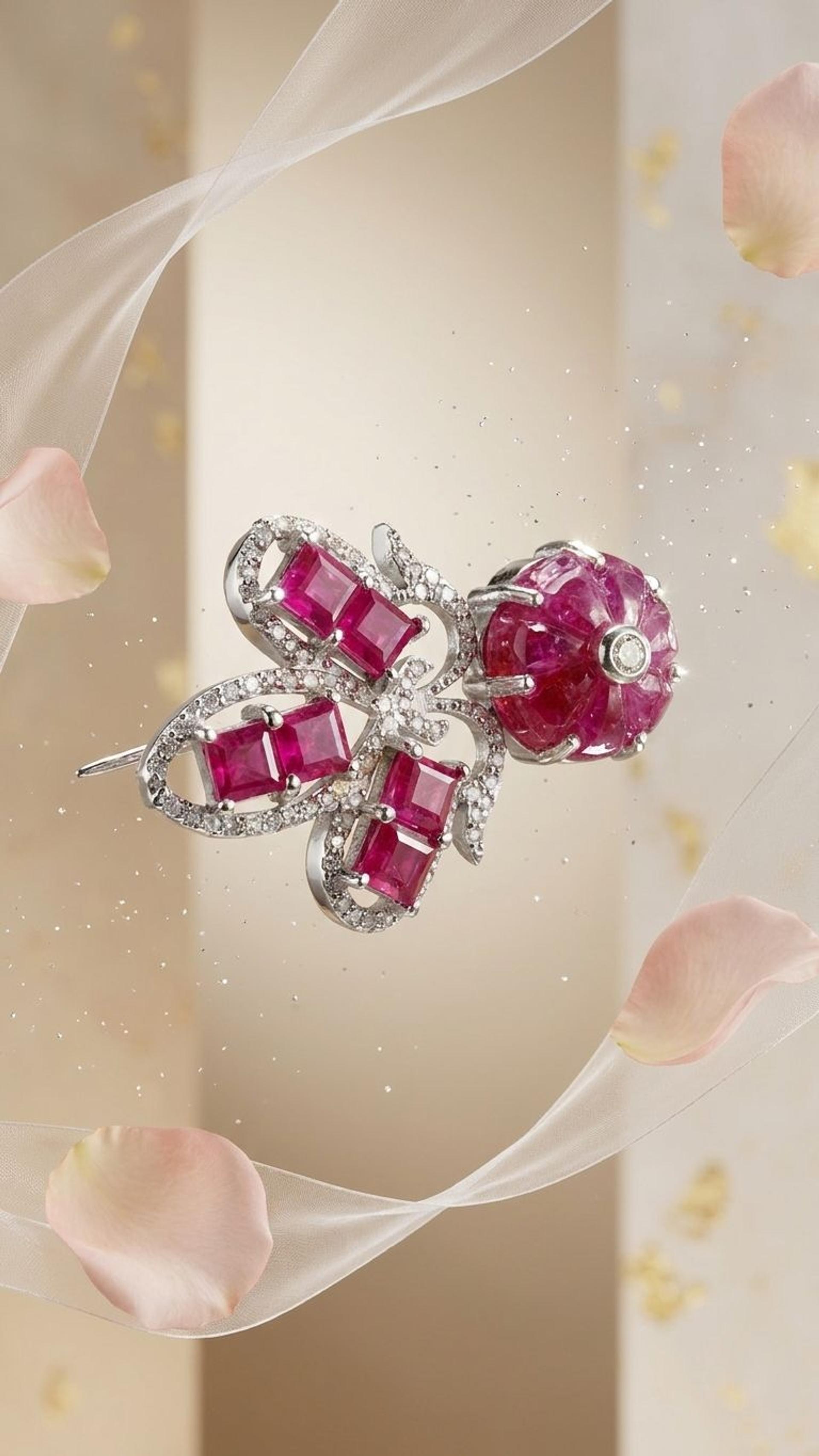 Ruby Ruby Carbeen Brooch view 2 — Brooches in 92.5 Sterling Silver