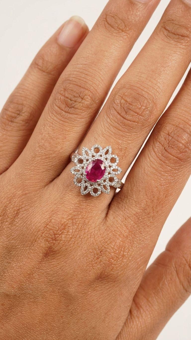 Ruby No Heat Ruby Ring in 92.5 Sterling Silver — Surya Jewellers Jaipur