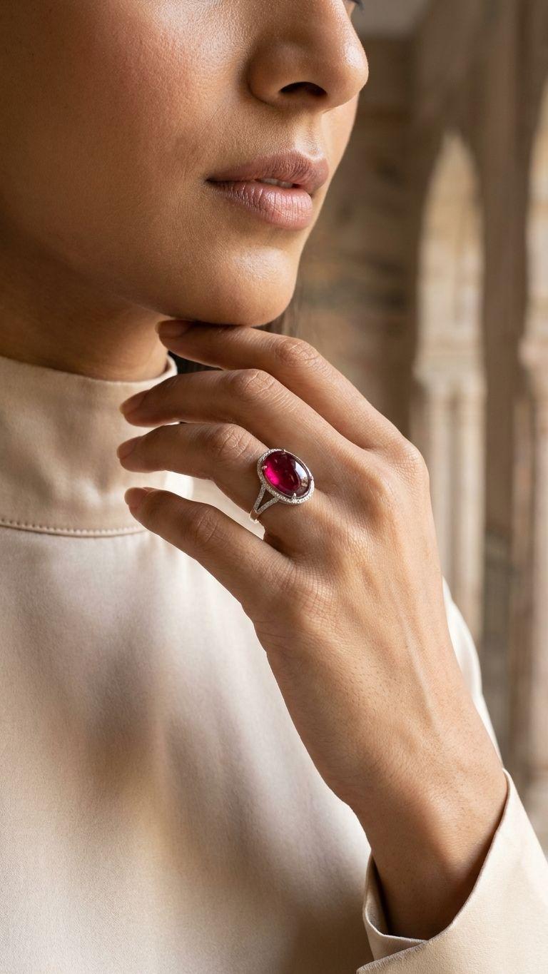 Tourmaline Tourmaline Ring in 92.5 Sterling Silver — Surya Jewellers Jaipur