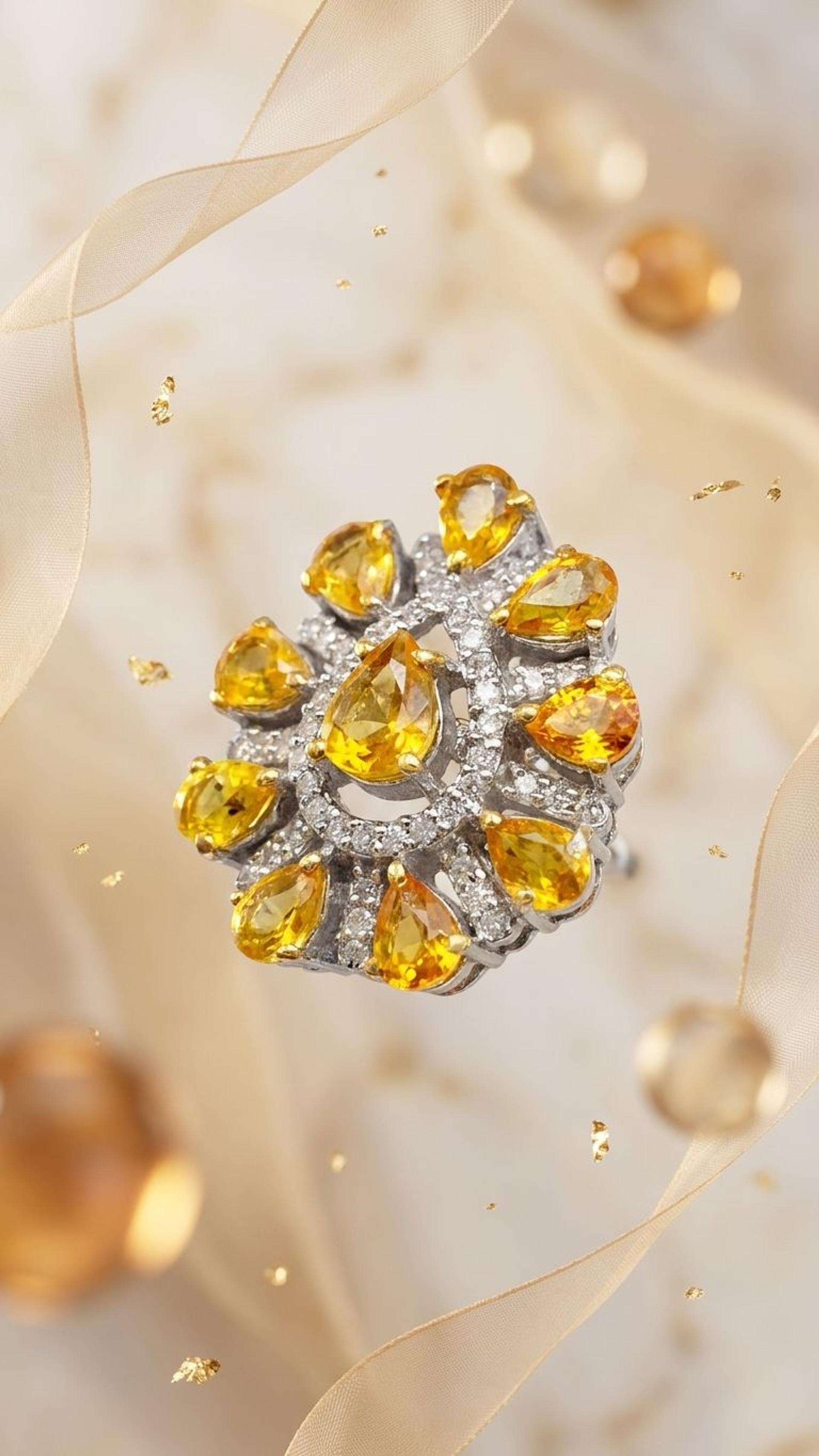 Yellow Sapphire Yellow Sapphire Stud in 92.5 Sterling Silver — Surya Jewellers Jaipur