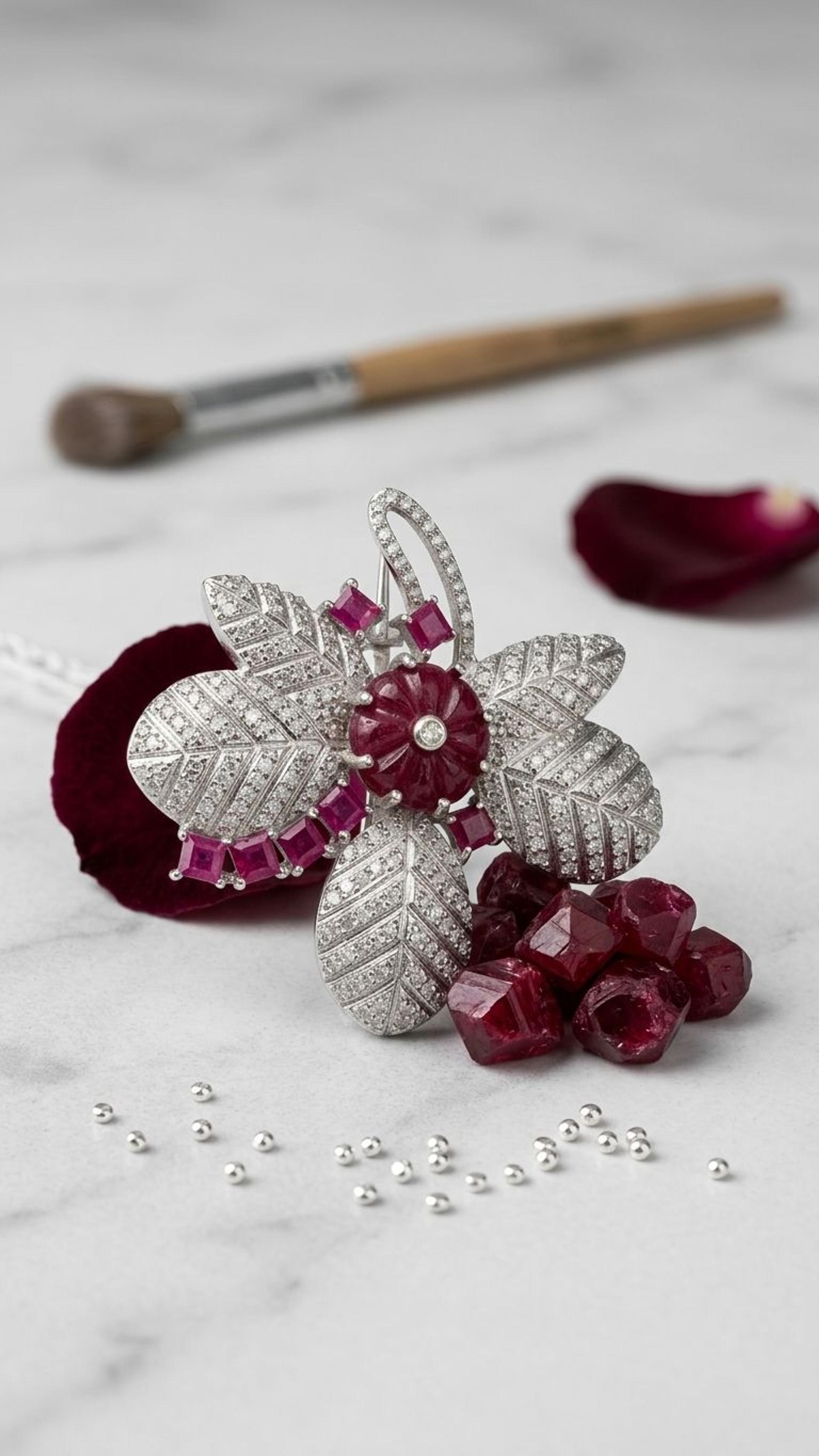 Ruby Ruby Carbeen Brooch view 3 — Brooches in 92.5 Sterling Silver