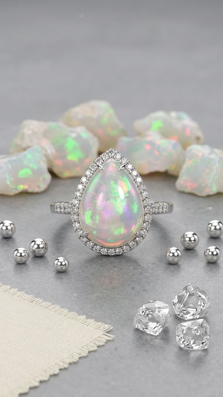 Opal Ring view 4 — Rings in 92.5 Sterling Silver