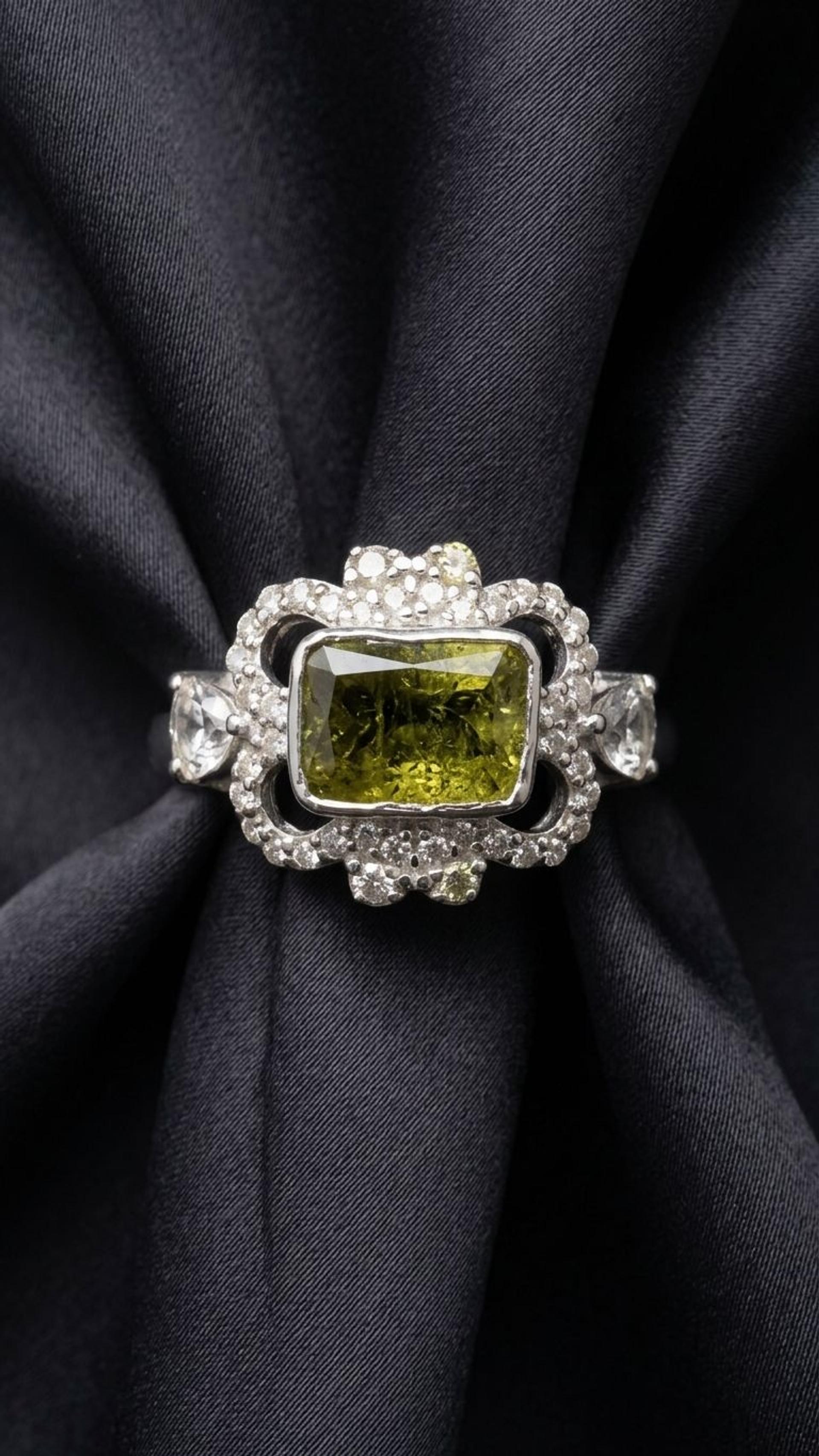 Diamond Polki Ring in 92.5 Sterling Silver — Surya Jewellers Jaipur