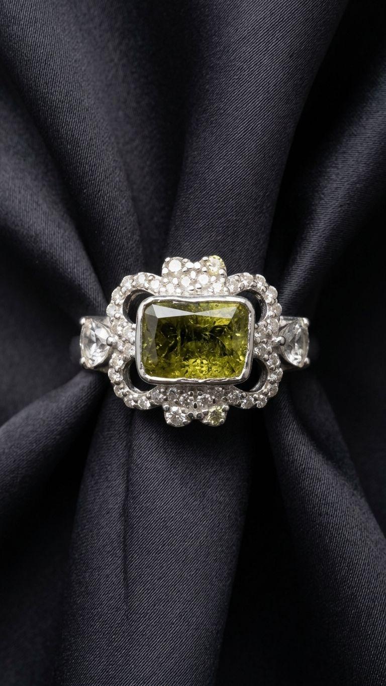 Diamond Polki Ring in 92.5 Sterling Silver — Surya Jewellers Jaipur