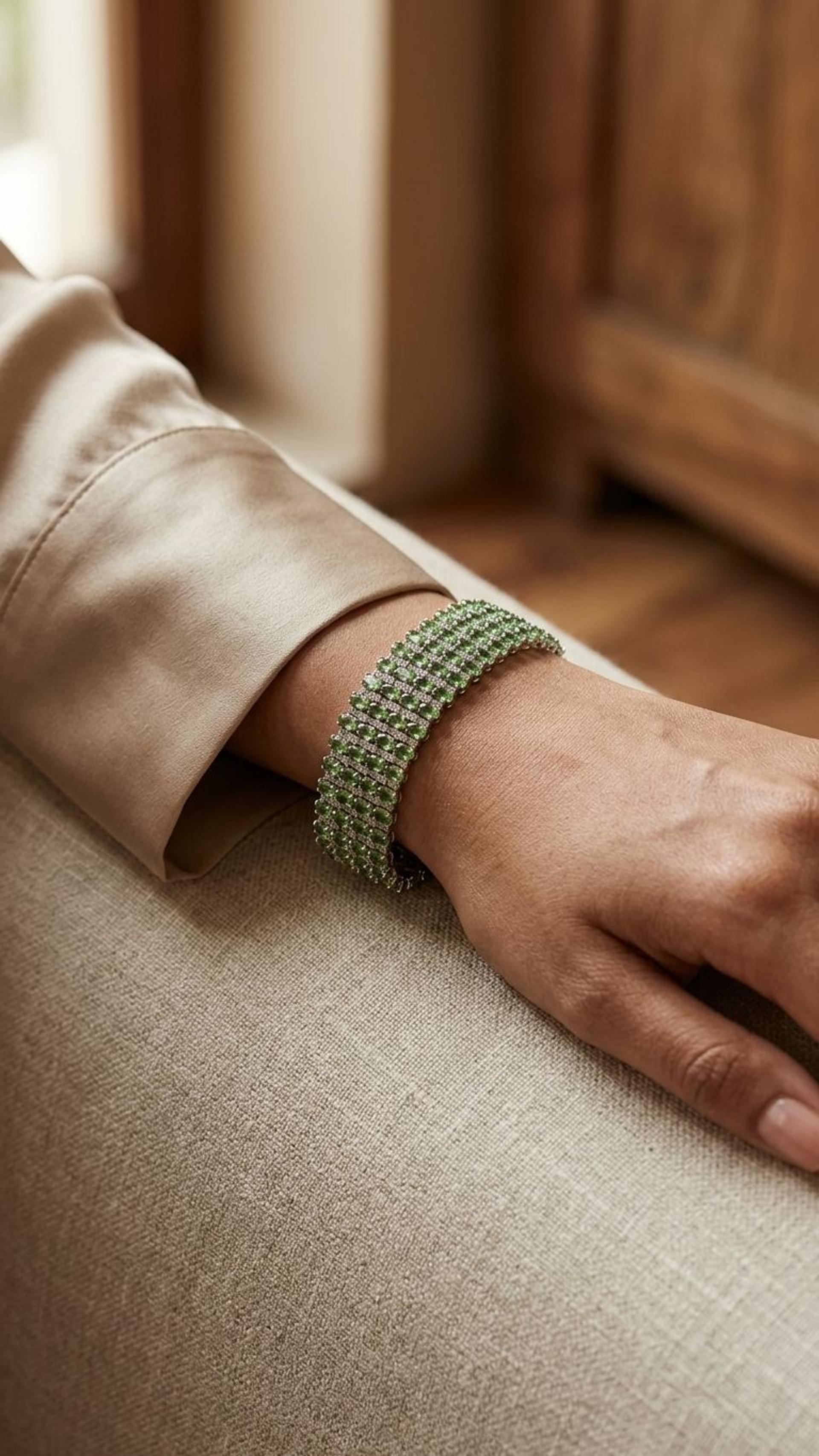 Tsavorite Tsavorite Bracelet — 92.5 Sterling Silver