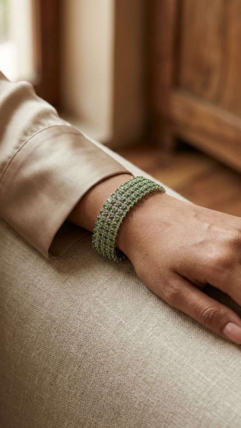 Tsavorite Bracelet in 92.5 sterling silver by Surya Jewellers Jaipur