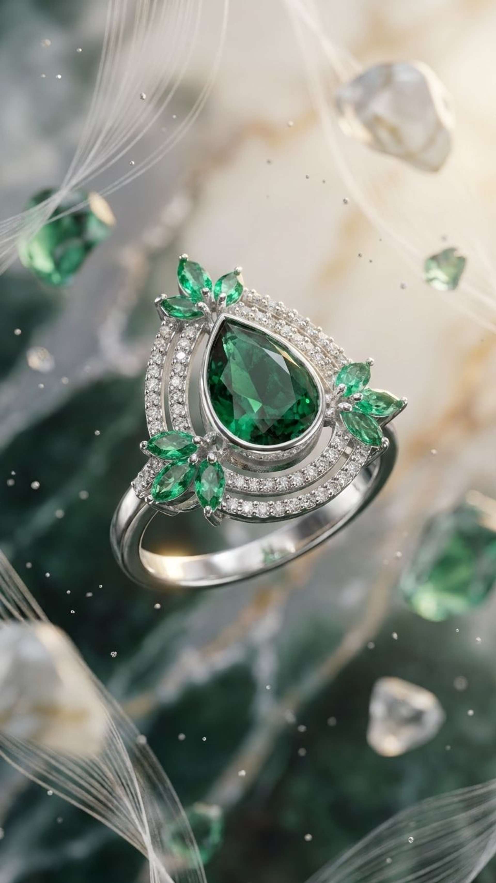 Emerald Ring in 92.5 sterling silver by Surya Jewellers Jaipur
