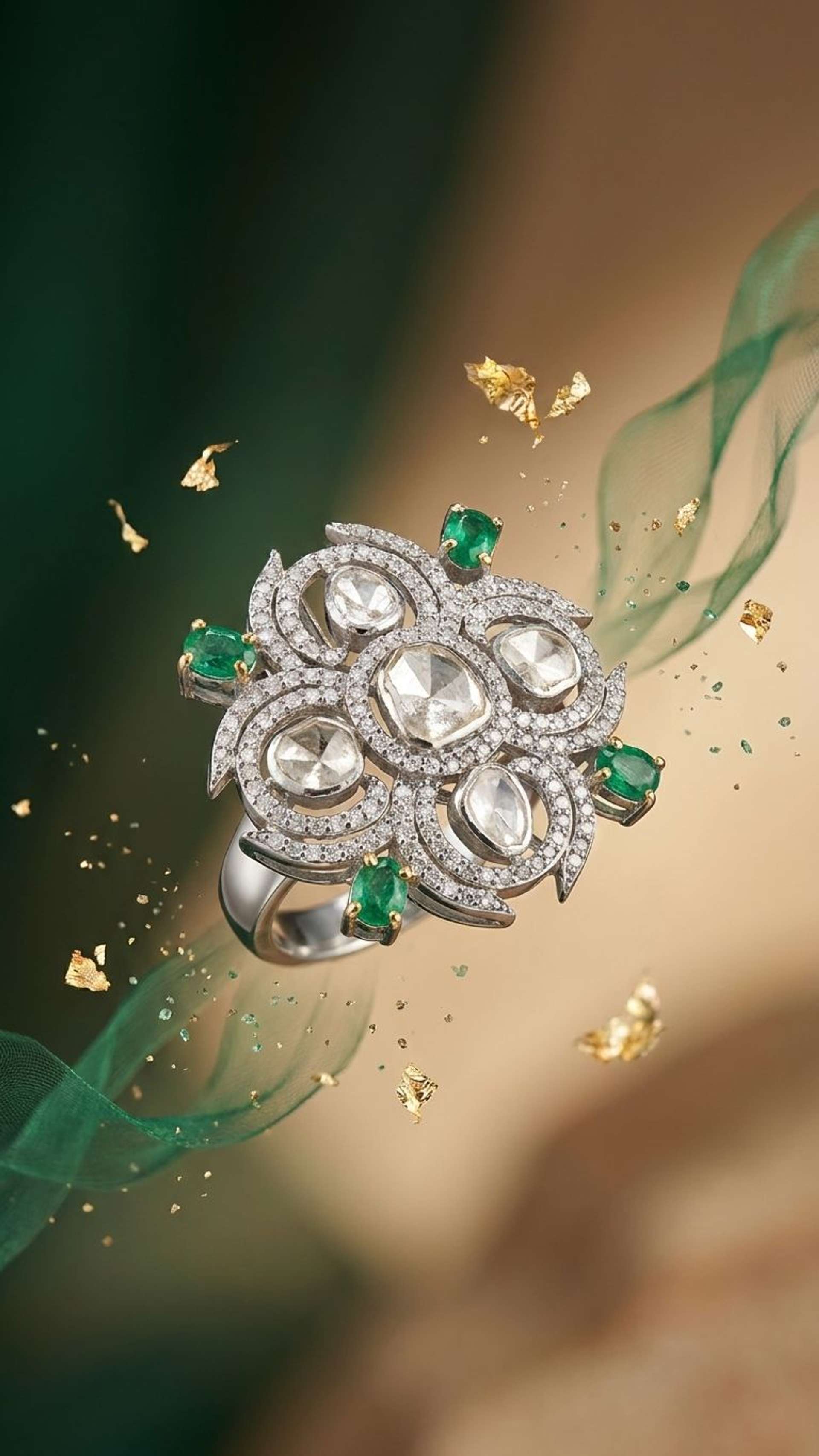 Emerald Ring in 92.5 sterling silver by Surya Jewellers Jaipur