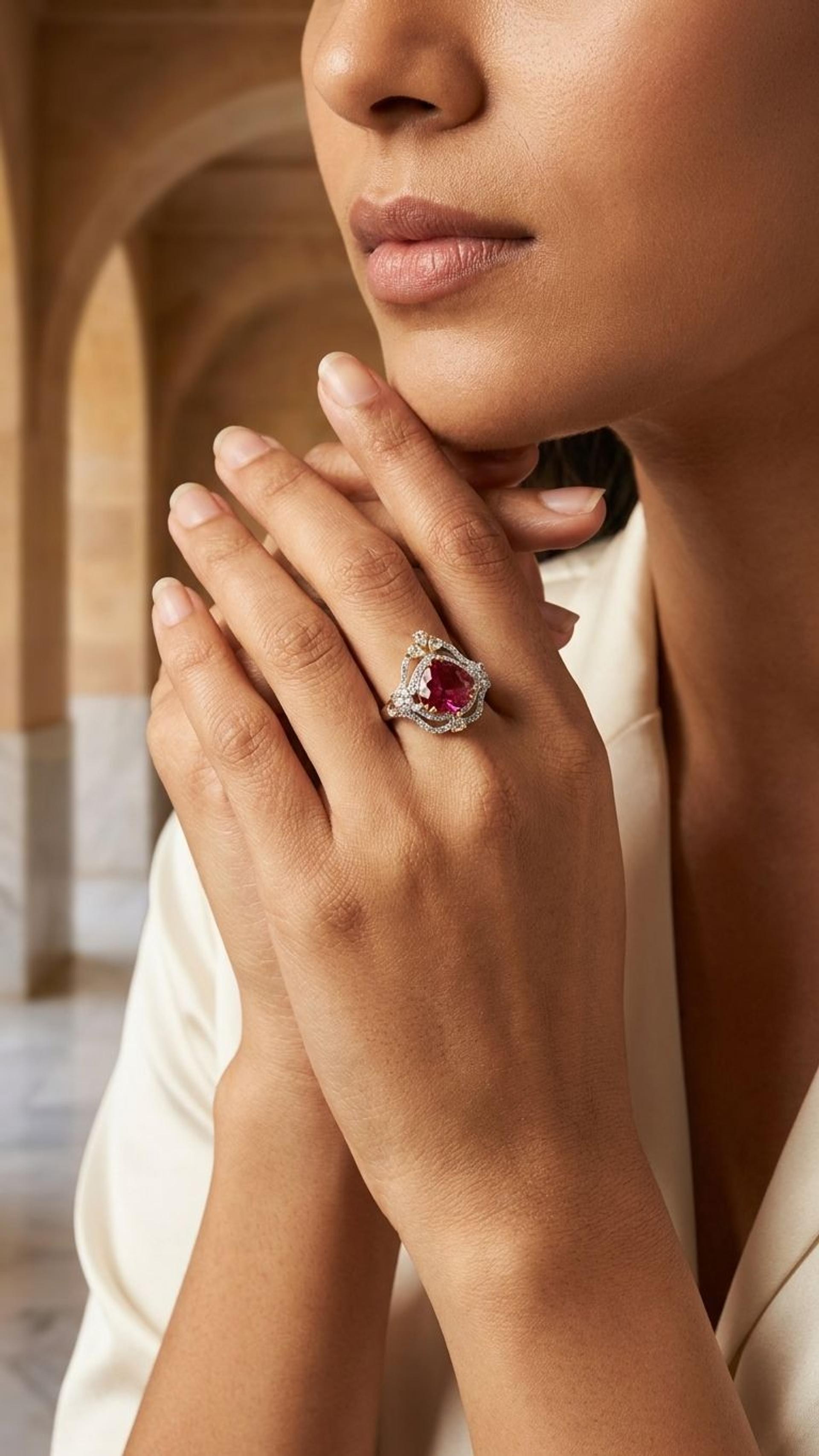 Ruby Lite Ring view 4 — Rings in 92.5 Sterling Silver