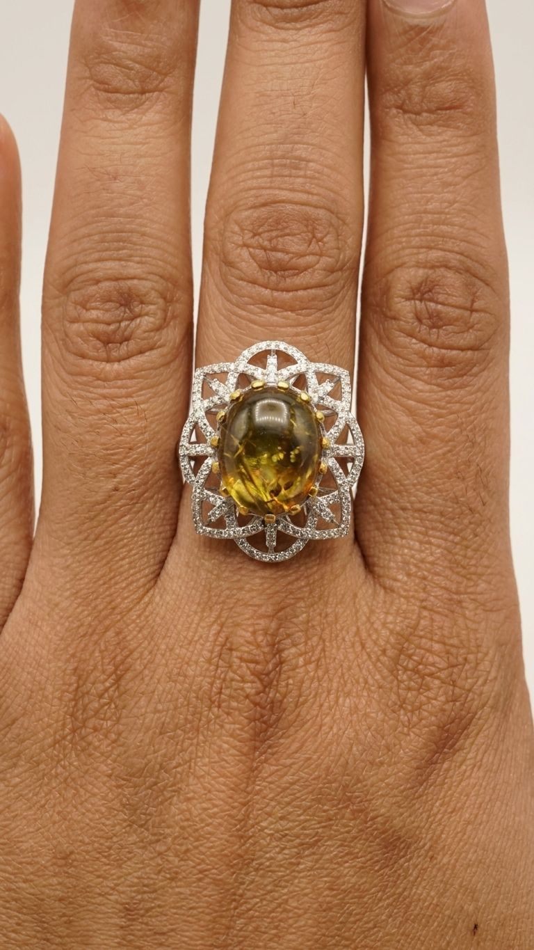 Tourmaline Ring view 2 — Rings in 92.5 Sterling Silver