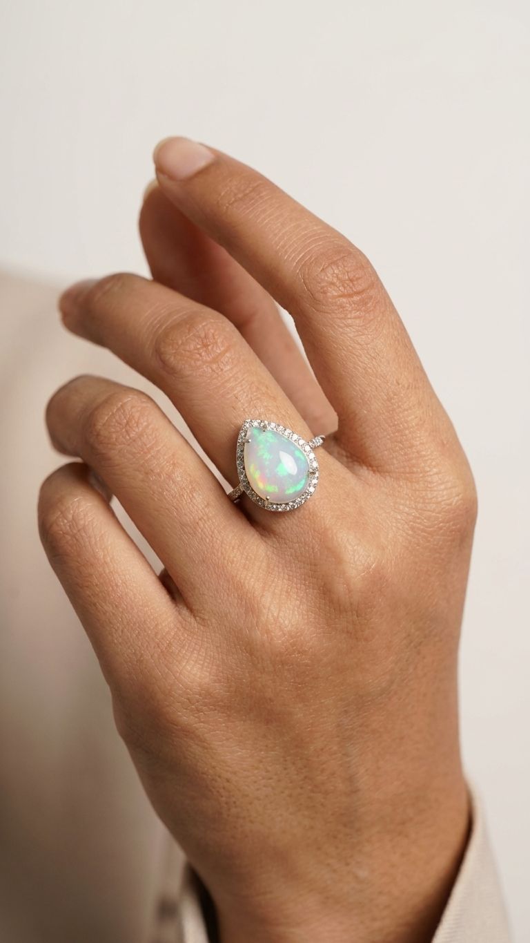 Opal Ring view 2 — Rings in 92.5 Sterling Silver