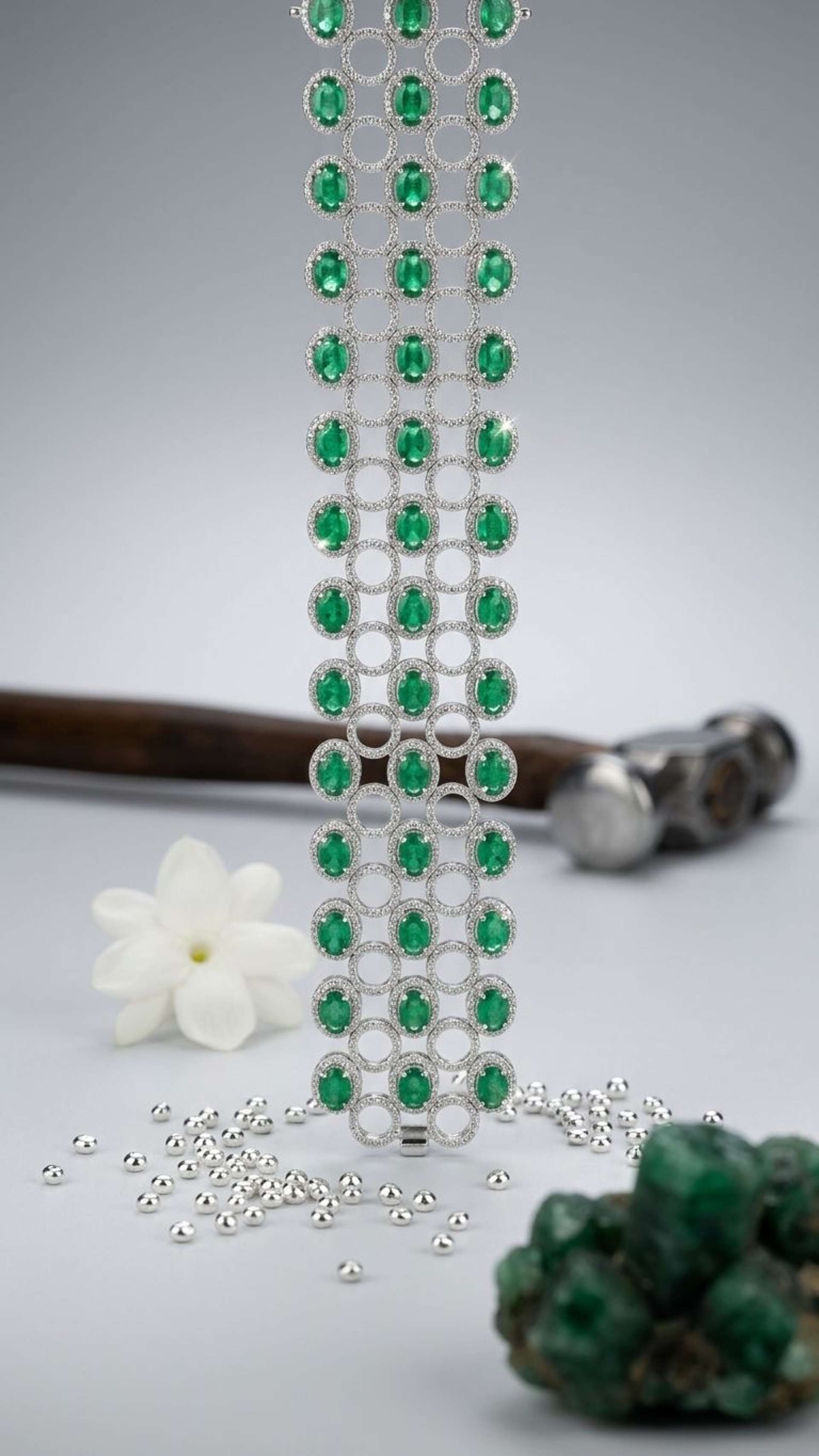 Emerald Bracelet in 92.5 sterling silver by Surya Jewellers Jaipur