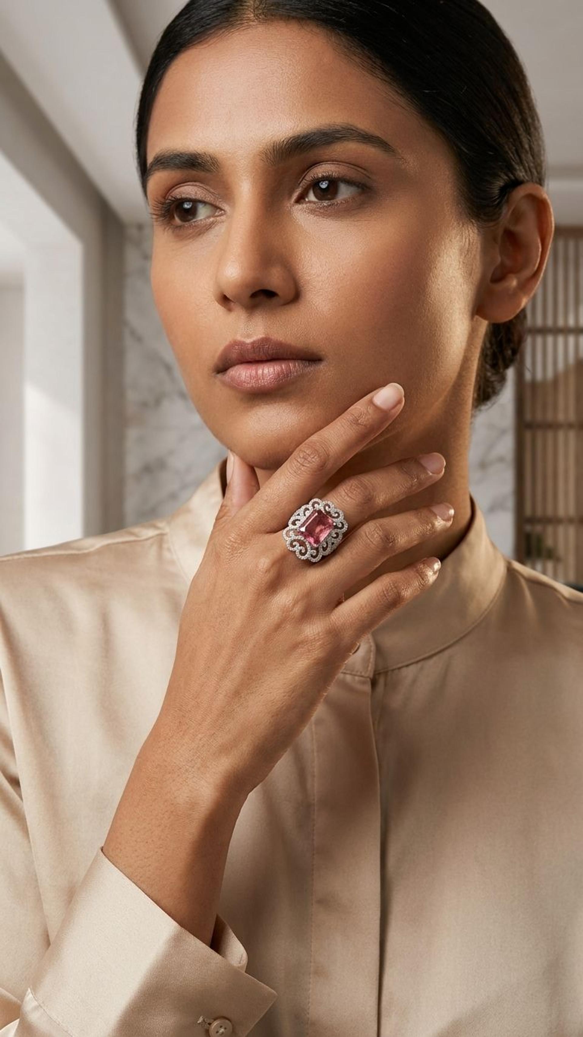 Tourmaline Tourmaline Ring in 92.5 Sterling Silver — Surya Jewellers Jaipur