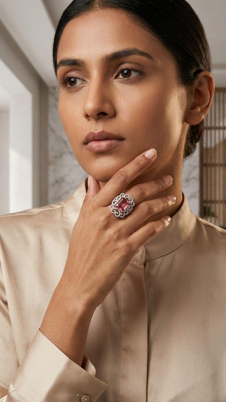 Tourmaline Tourmaline Ring in 92.5 Sterling Silver — Surya Jewellers Jaipur