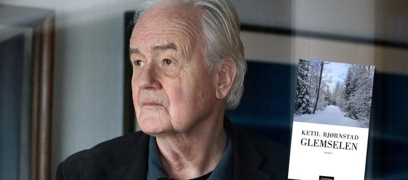 Fotografi av Ketil Bjørnstad med boken Glemselen