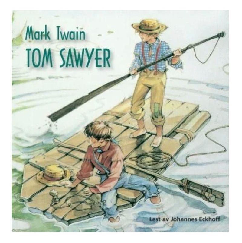 Bilde av Tom Sawyer på en flåte med en annen gutt