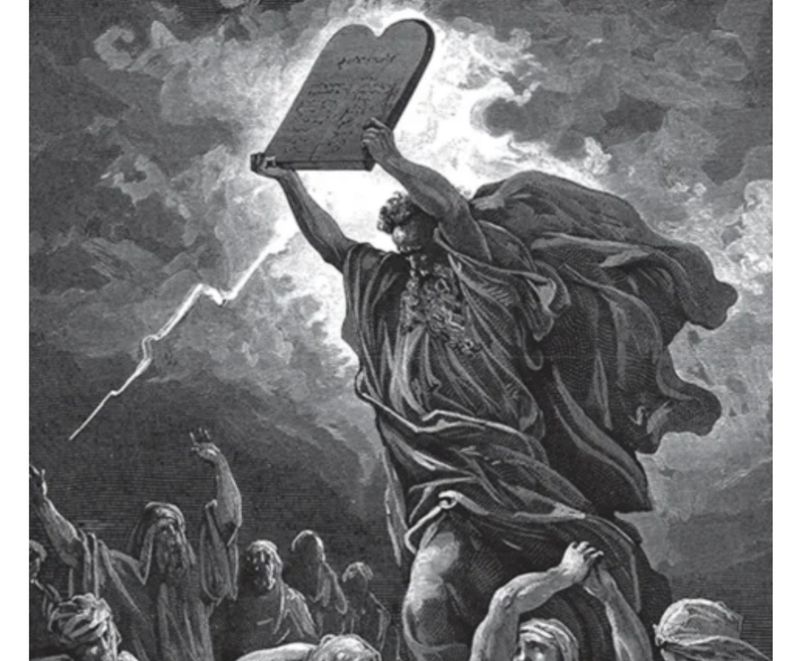 Utsnitt av omslaget til en gammel Bibel