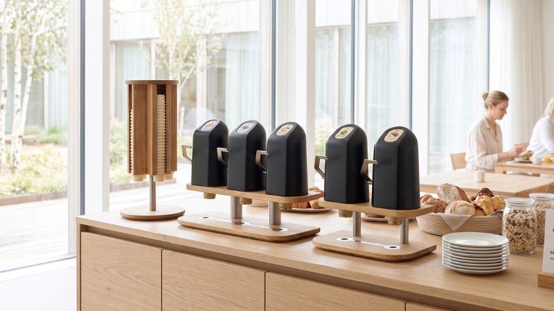 Dispenser met drie taps voor jams en spreads