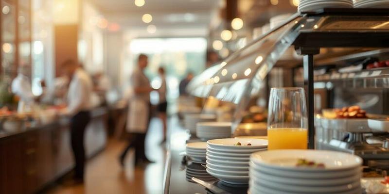 Rustig hotelontbijt tijdens piekuren