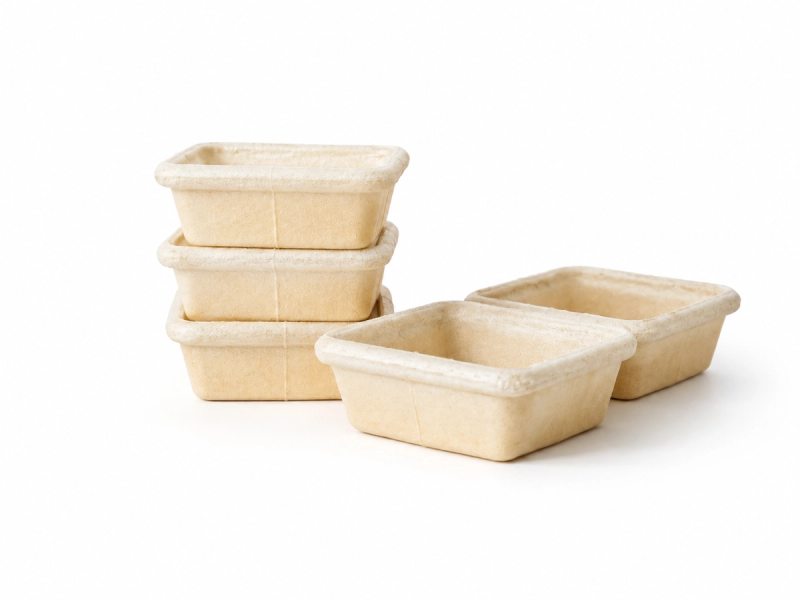 Gestapelde eetbare wafelcups, vierkant model