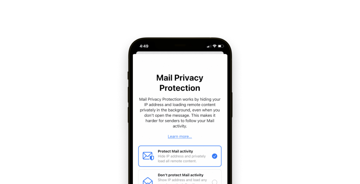 Apple Mail privacy protection setup.