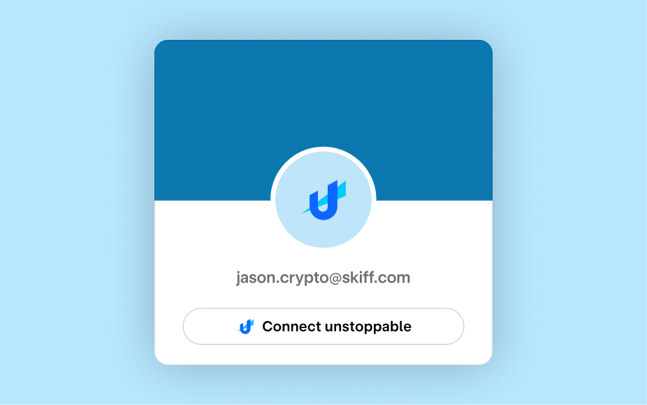 Skiff partners with unstoppable login page