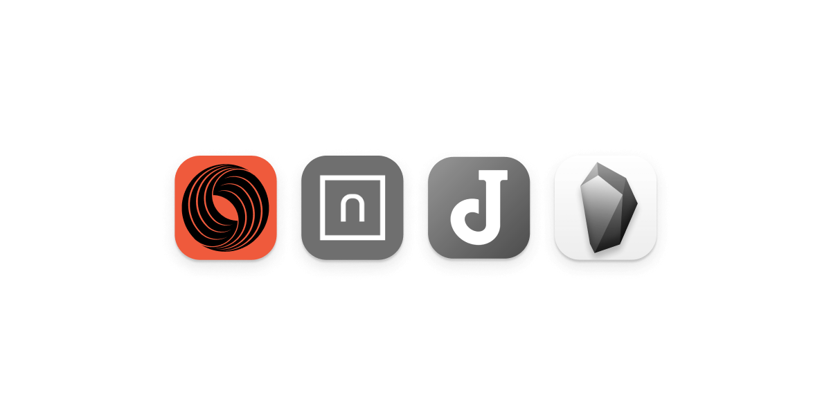 Four note taking app logos aligned horizontally.