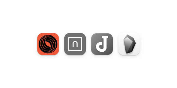 Four note taking app logos aligned horizontally.