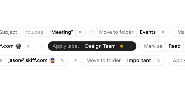 Mail filtering actions and conditions.