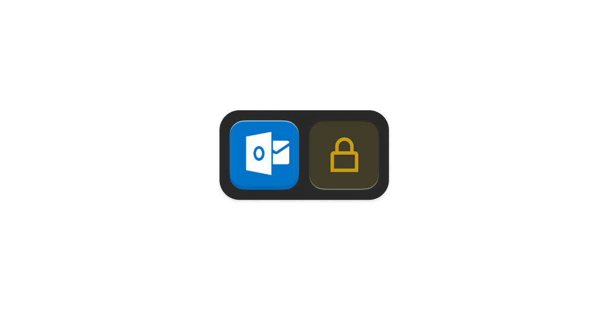 Outlook logo and lock badge.