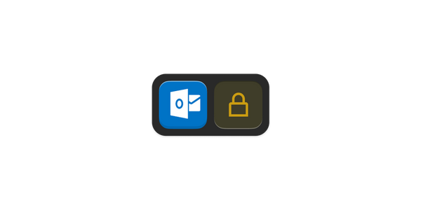 Outlook logo and lock badge.