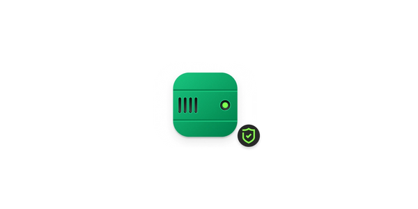 Cloud storage provider icon with a green lock check badge.