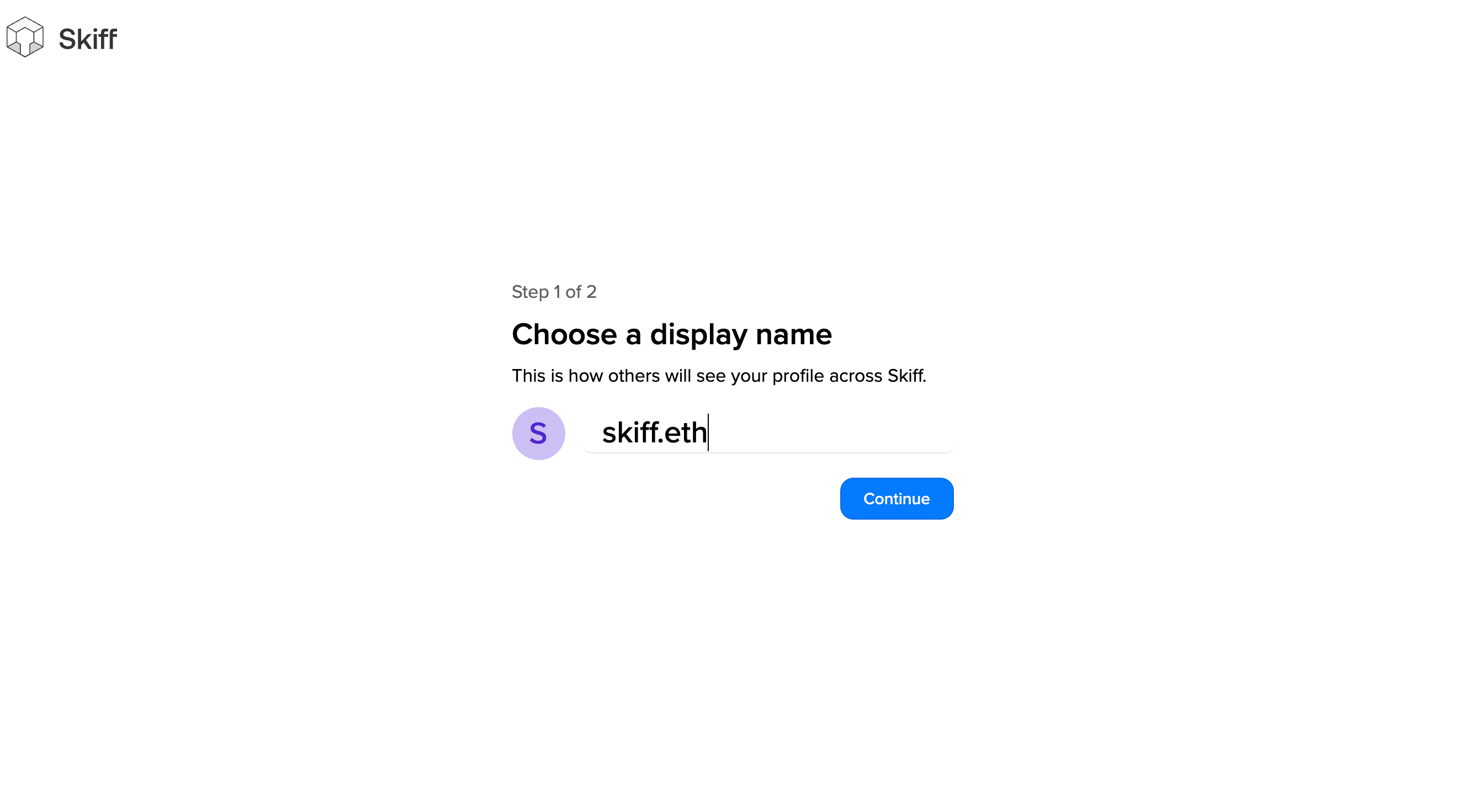 Choosing a display name